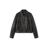 Women's Commuter Cropped Genuine Leather Corset Jacket
