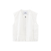Women's Cropped Vest with Pleated Hem