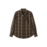 Women's Casual Wheat-Check Shirt