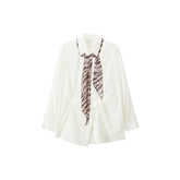 Women's Casual Waist-Pleated Long-Sleeve Shirt