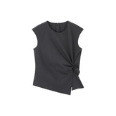 Women's Asymmetrical Twist Slim Fit Sleeveless Top