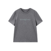 Women's Cotton T-Shirt with Letter Embroidery