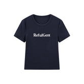 Women's Slim Fit T-Shirt with Flocked Letter Print