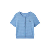 Women's Intellectual Cable-Knit Short-Sleeve Sweater