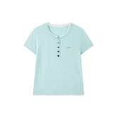 Women's Henley Neck Layered Look T-Shirt