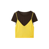 Women's Caramel Tencel-Mix Tee & Bottoms Set