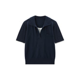 Women's Casual Faux-Layer Knit Short-Sleeve Top