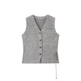 Women's V-Neck Knitted Vest Cardigan