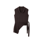 Women's French-Style Cowl-Neck Knit Tank Pullover