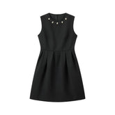 Women's Hepburn-Style Waisted Little Black Dress