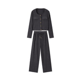 Women's Elegant Square Neck Knitted Suit