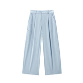 Women's Light Blue Loose Workwear Cargo Pants