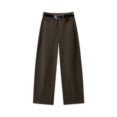 Women's Casual Belted Curved-Leg Jeans