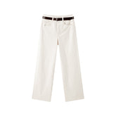 Women's Commuter Yak Down Warm White Wide-Leg Jeans
