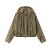 Women Casual Thin Hooded Coat