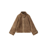 Women's Vintage Structured Suede Leather Jacket