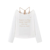 Women's Letter Long Sleeve T-Shirt Two-Piece Set