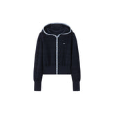 Women's Intellectual Jacquard Hooded Knit Cardigan