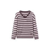 Women's Casual Contrast-Stripe Wool Knit Cover-Up