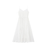 Women's fitted waist spaghetti strap long dress