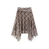 Women's Boho Girl Plaid Skirt