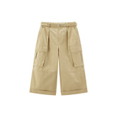 Women's Casual Cropped Straight-Leg Cargo Pants