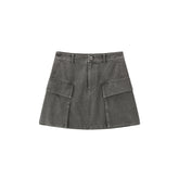 Women's Cargo-Style Denim Skirt