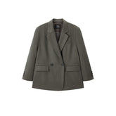 Women's casual double-breasted wool blazer