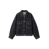 Women's Casual Cropped Cotton Denim Jacket