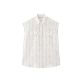 Women's Lyocell-Blend Striped Sleeveless Shirt