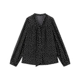 Women's Chiffon Blouse with Tie-Neck Detail