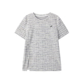 Women's Tweed-Texture T-Shirt with Side Slit