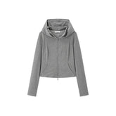 Women's Casual Hooded Slim-Fit Sweatshirt Jacket
