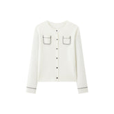 Women's Chanel-Style Diamond-Pattern Knit Cardigan