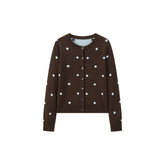 Women's Vintage Polka-Dot Knit Cardigan
