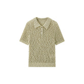 Women's Commuter Openwork Short-Sleeve Knit Polo
