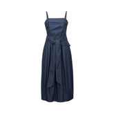 Women's Solid Pleated Bubble-Hem Dress