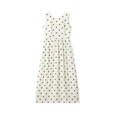 Women's Resort Waist-Cinching Polka Dot Dress