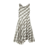 Women's French-Style Vintage Plaid Print Dress
