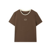 Women's Slim-Fit Letter Graphic T-Shirt with Contrast Trim