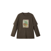 Women's Casual Paneled Long-Sleeve T-Shirt