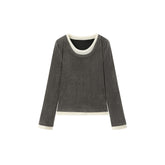 Women's Minimalist Two-in-One Color-Block T-Shirt