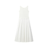 Women's Solid Paneled Knit Sleeveless Dress
