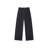 Women's Casual High-Waist Cropped Curved-Leg Jeans