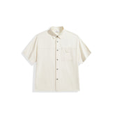 Men's Casual Solid Short-Sleeve Outerwear Shirt