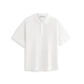 Men's Casual White Polo Shirt with Collar