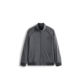 Men's Casual Gray Stand-Collar Sweatshirt Cardigan