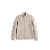 Men's Casual Stand-Collar Cable-Knit Textured Sweater