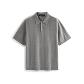 Men's Cable-Knit Textured Polo Shirt