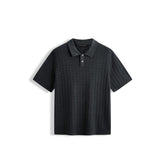 Men's Old Money Style Knitted Cable-Knit Polo Shirt